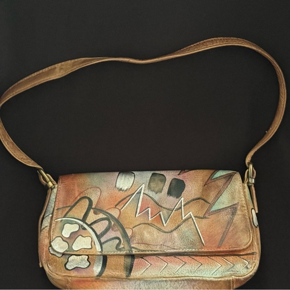 Anuschka Handbags - Anuschka Hand Painted Signed Leather Shoulder Bag